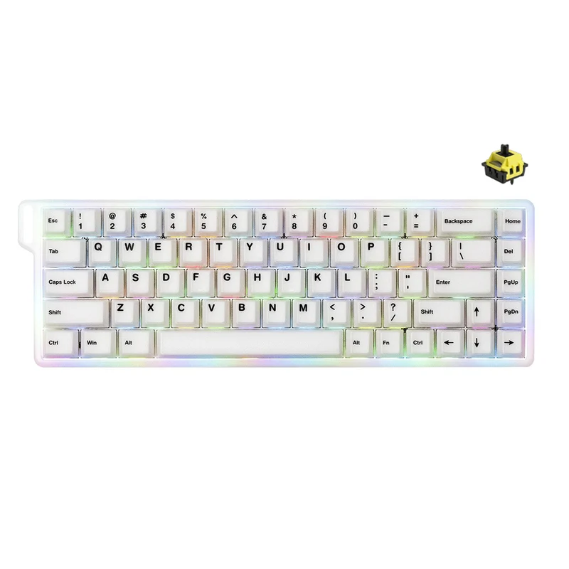 MonsGeek Verve 68 HE Wired RGB Magnetic Keyboard (Misty White) (Akko Flash Magnetic Switch) (101-VEVEB-000)