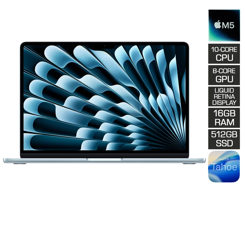 Apple MacBook Air 13" 16GB+512GB M5 Chip with 10-Core CPU & 8-Core GPU (Sky Blue) (MDHH4PP/A)