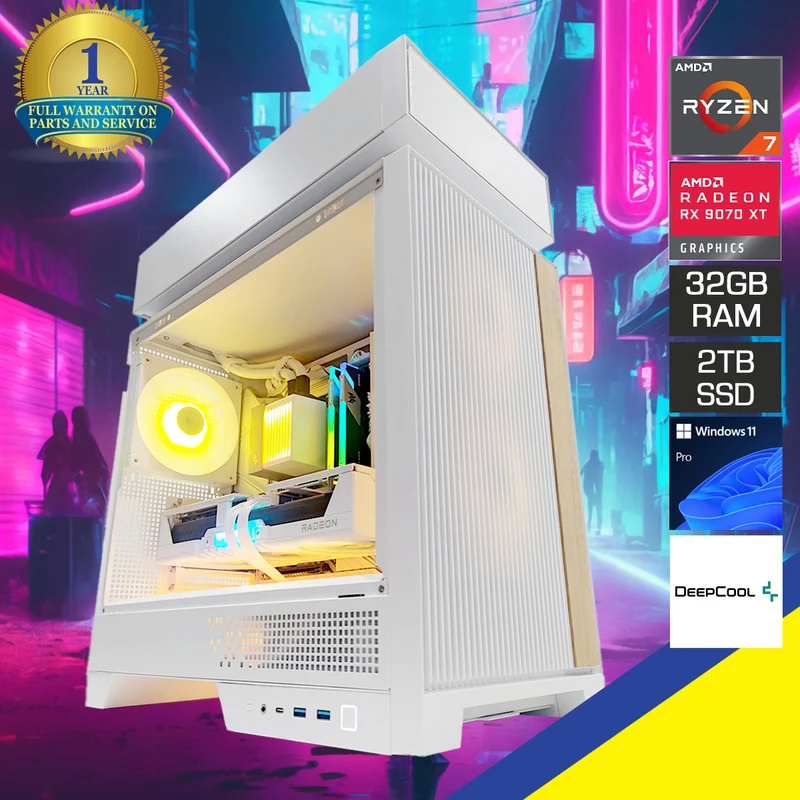 Ultra CL6600 White Gaming PC | AMD Ryzen 7 9850X3D | 32GB RAM | 2TB SSD | RX 9070 XT | Windows 11 Pro