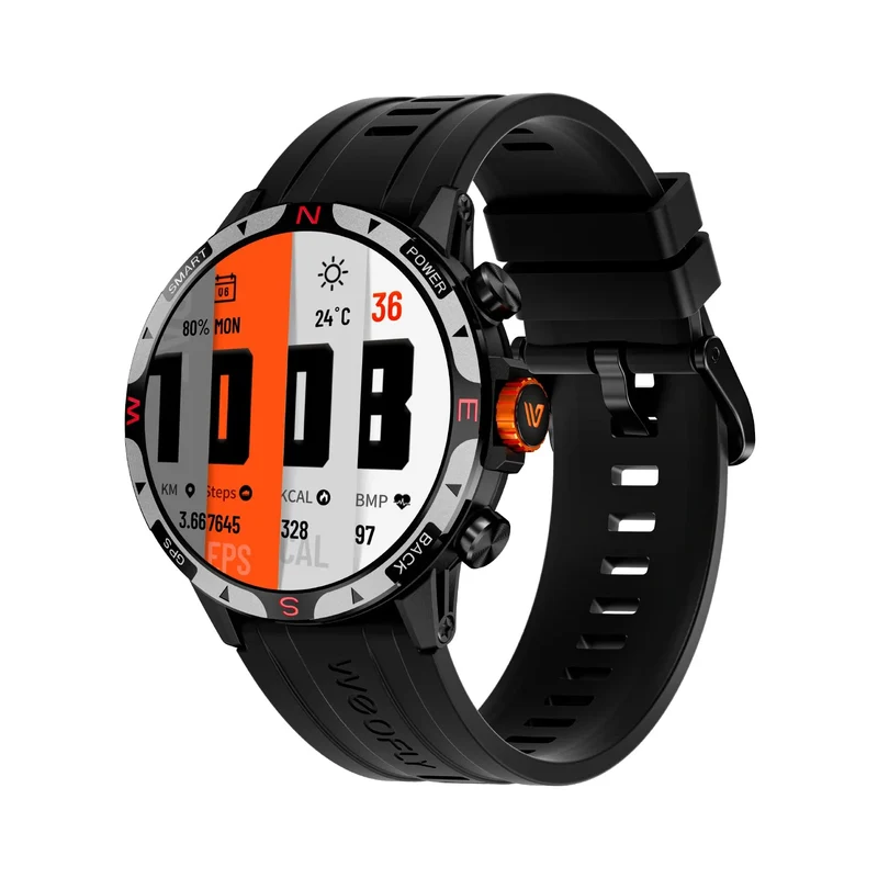 Weofly Conquer 2 Smartwatch (Black, Silver) (WFCQ712BL, WFCQ712SL)