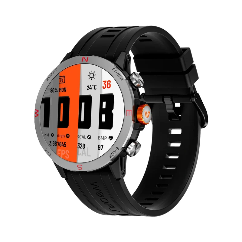 Weofly Conquer 2 Smartwatch (Black, Silver) (WFCQ712BL, WFCQ712SL)