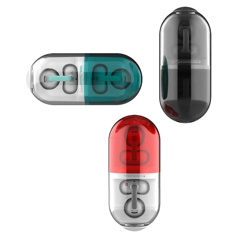 Moondrop Pill Open Ear Clip AI ENC HiFi Sound IPX4 OWS Ear-clip Earbuds (MD-OWS-003) (Grey-Black, Mint-Green, White-Red)