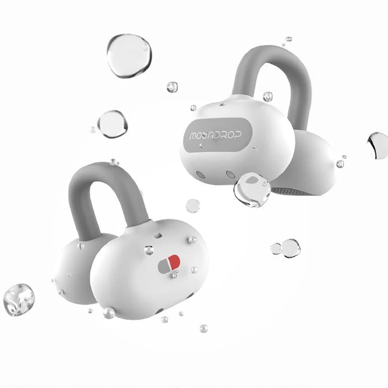 Moondrop Pill Open Ear Clip AI ENC HiFi Sound IPX4 OWS Ear-clip Earbuds (MD-OWS-003) (Grey-Black, Mint-Green, White-Red)