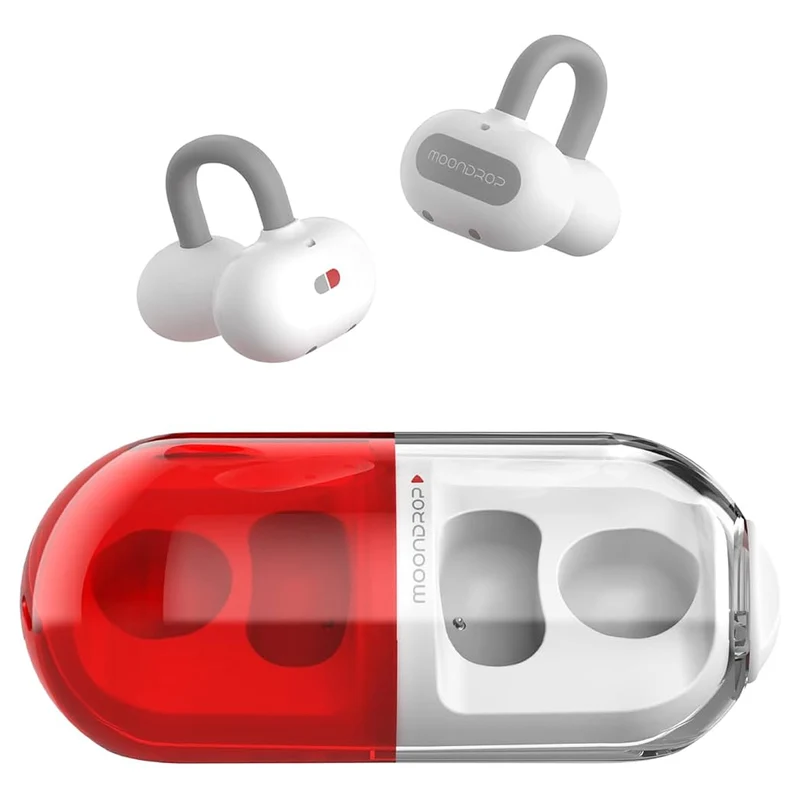 Moondrop Pill Open Ear Clip AI ENC HiFi Sound IPX4 OWS Ear-clip Earbuds (MD-OWS-003) (Grey-Black, Mint-Green, White-Red)
