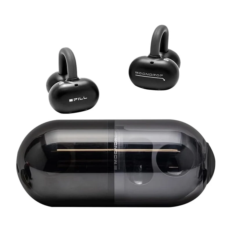 Moondrop Pill Open Ear Clip AI ENC HiFi Sound IPX4 OWS Ear-clip Earbuds (MD-OWS-003) (Grey-Black, Mint-Green, White-Red)