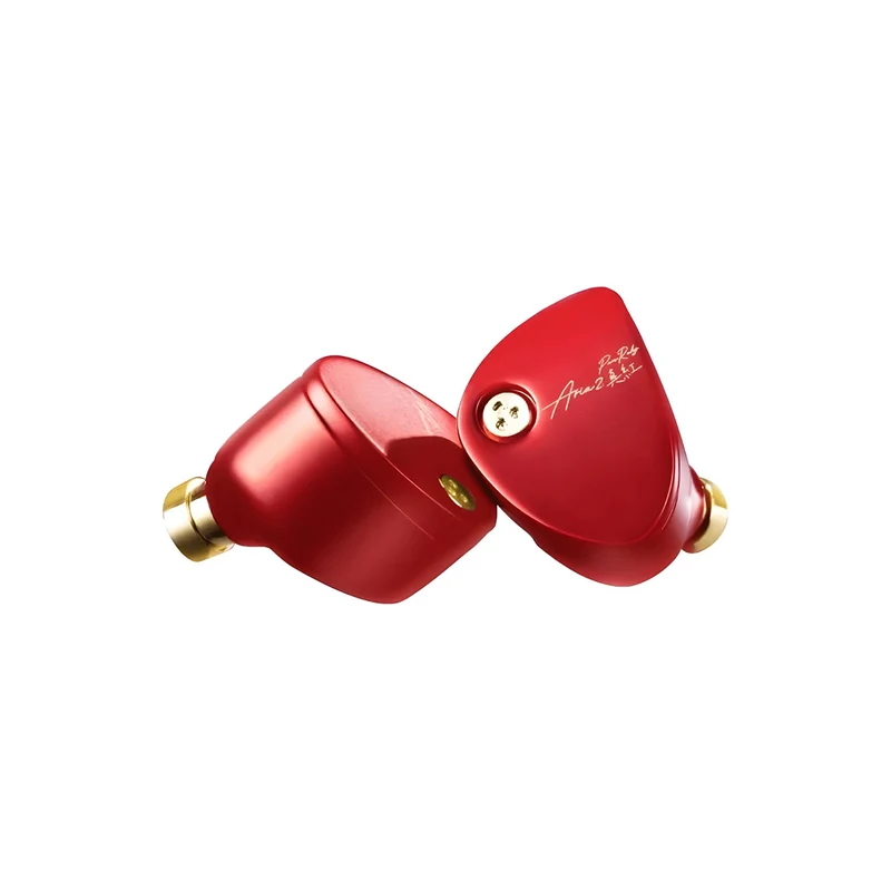 Moondrop Aria 2 In-Ear Headphone with 0.78 2 Pin Cable Replaceable Plugs 3.5/4.4mm Earphone (Red, Silver)