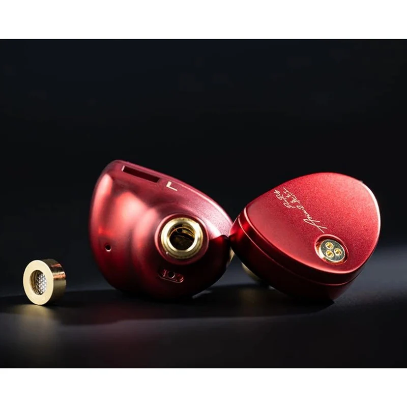 Moondrop Aria 2 In-Ear Headphone with 0.78 2 Pin Cable Replaceable Plugs 3.5/4.4mm Earphone (Red, Silver)