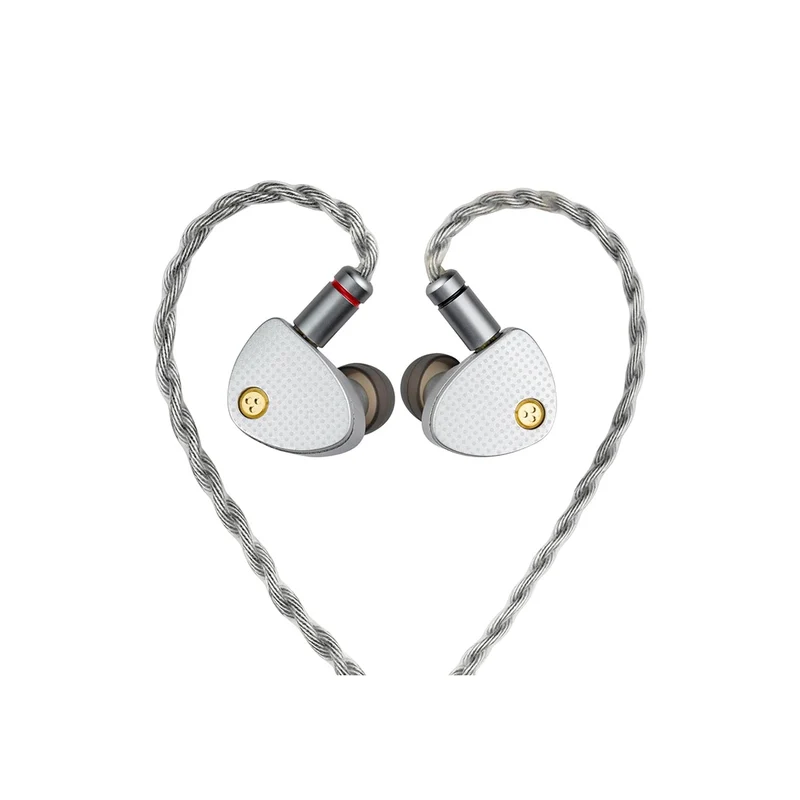 Moondrop Aria 2 In-Ear Headphone with 0.78 2 Pin Cable Replaceable Plugs 3.5/4.4mm Earphone (Red, Silver)