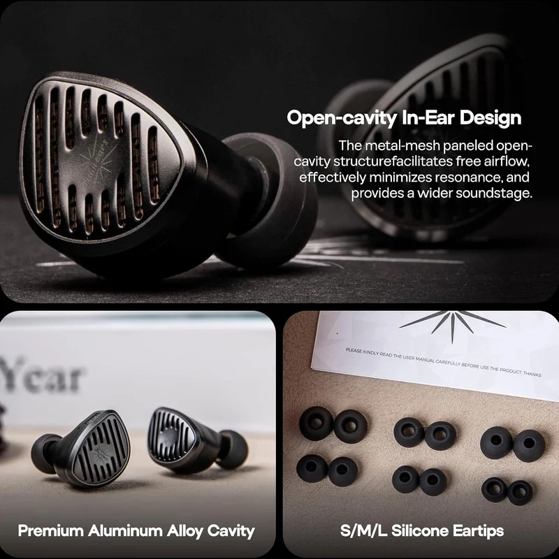 Kiwi Ears Septet 1DD + 4BA + 1 Planar + 1 PZT Quadbrid In-Ear Monitor, with Balance and Engaging Tuning, 3.5mm/4.4mm Modular Cable (Grey)