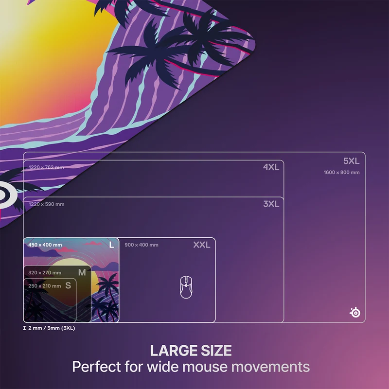 Steelseries QCK Cloth Mousepad (Neon Sunset) (L, XXL) (63474, 63472)