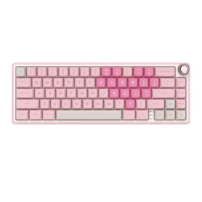 Royal Kludge R65 Single-Mode RGB 66 Keys Hot-Swappable Mechanical Keyboard Pink Melody (Cream Switch)