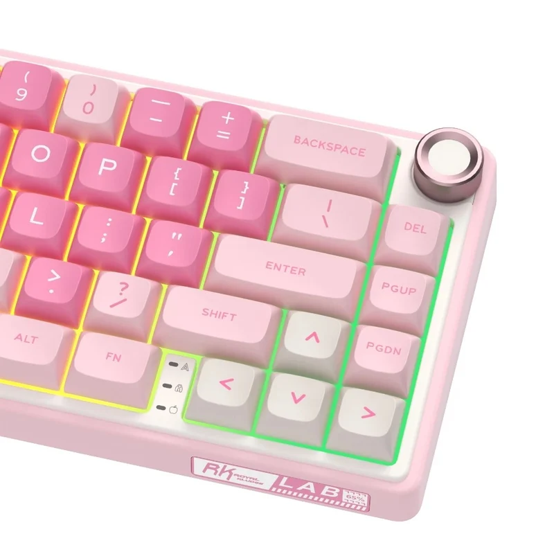 Royal Kludge R65 Single-Mode RGB 66 Keys Hot-Swappable Mechanical Keyboard Pink Melody (Cream Switch)