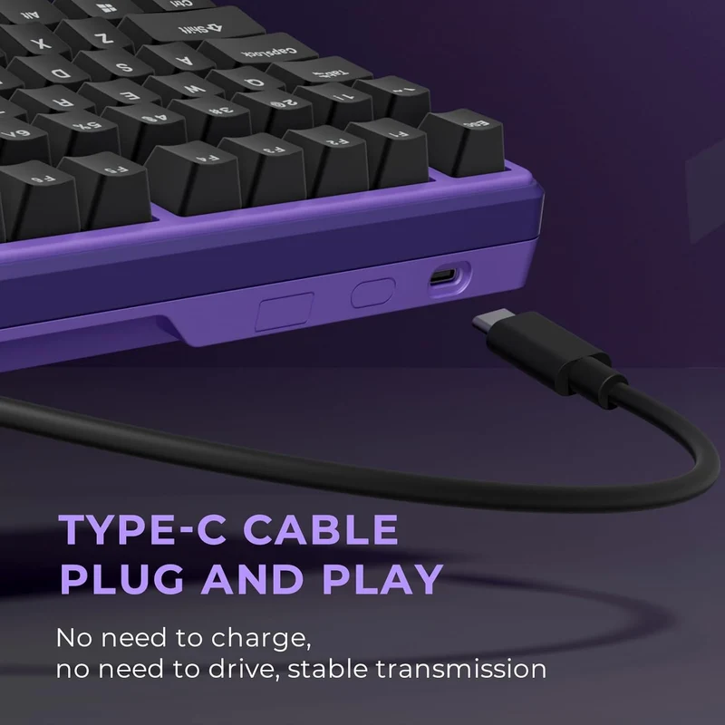 Royal Kludge RK X87 Single-Mode RGB 86 Keys Hot Swappable Mechanical Keyboard Blackberry Mousse (Creamy Switch, Snowfall Switch)