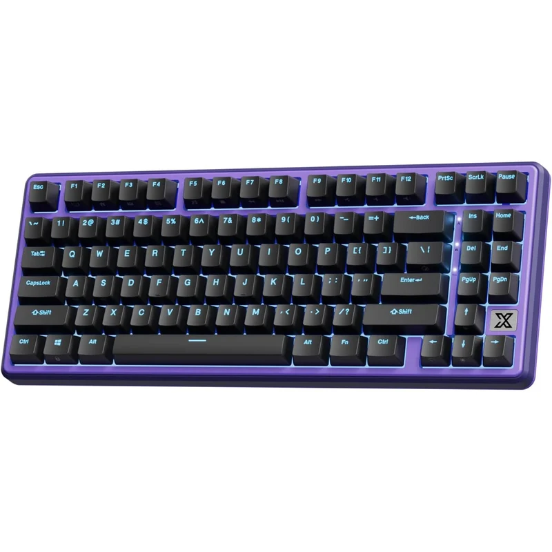 Royal Kludge RK X87 Single-Mode RGB 86 Keys Hot Swappable Mechanical Keyboard Blackberry Mousse (Creamy Switch, Snowfall Switch)