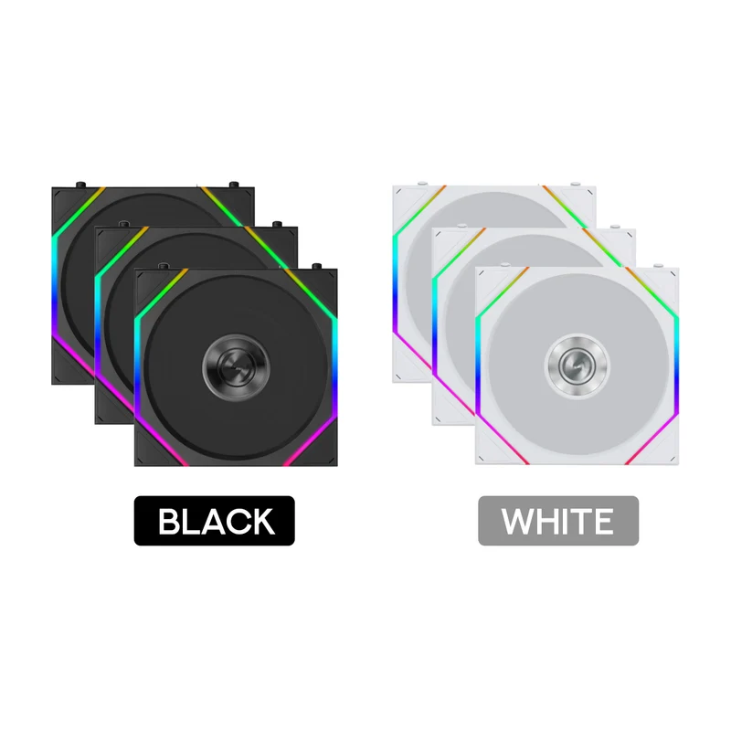 Lian Li Uni Fan TL Flex 120mm 3-in-1 Pack Cooling Fan (Black, White)