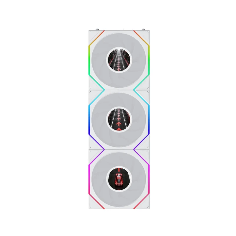Lian Li Uni Fan TL LCD Flex Reverse 120mm 3-in-1 Pack Cooling Fan (Black, White) (12RTLLCD1F3B, 12RTLLCD1F3W)