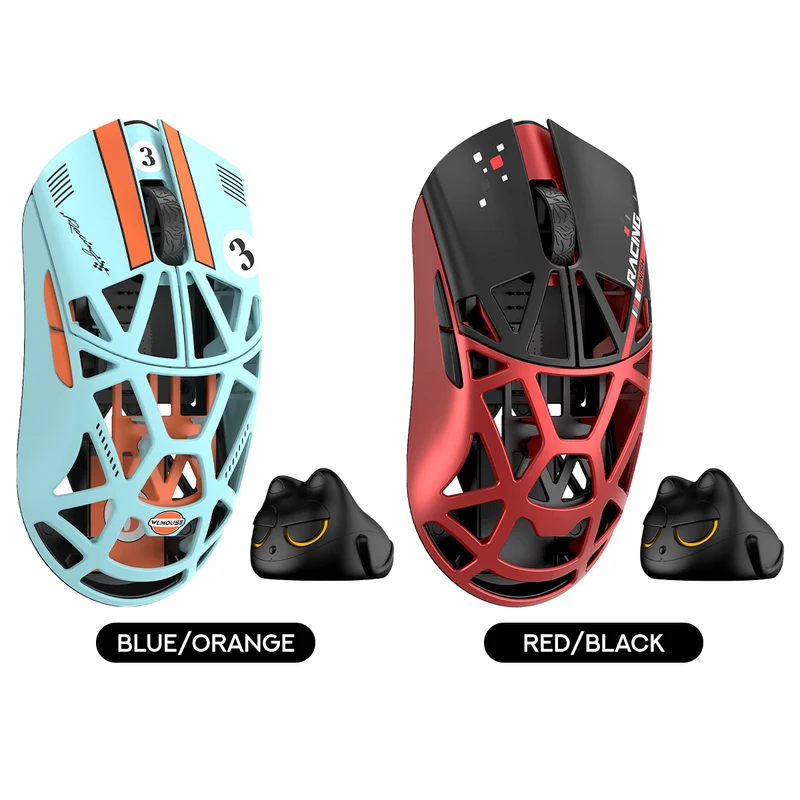 WLMouse Beast X Mini Pro 8K Magnesium Gaming Mouse (Blue/Orange, Red/Black)