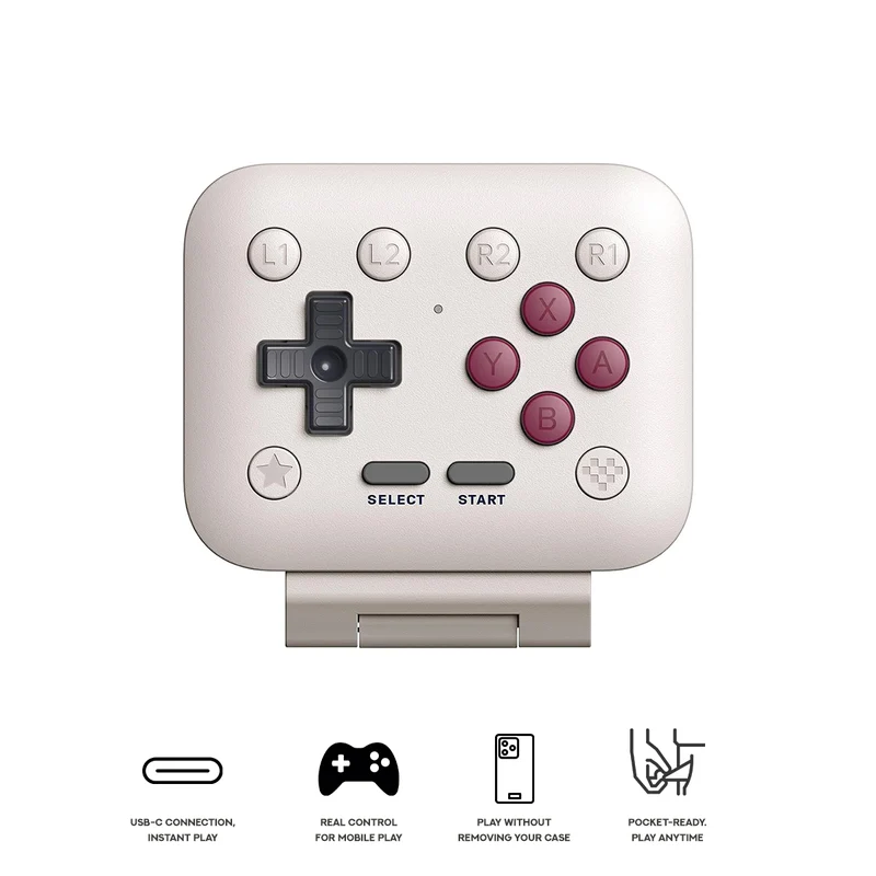8Bitdo FlipPad USB-C Mobile Gaming Controller for iOS/ Android (G Classic Ed.) (85JA)