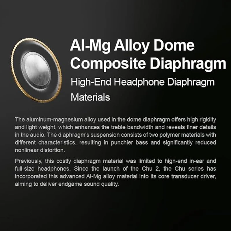 Moondrop CHU III High-Performance Dynamic Driver In-Ear Earphones (Black, Silver)
