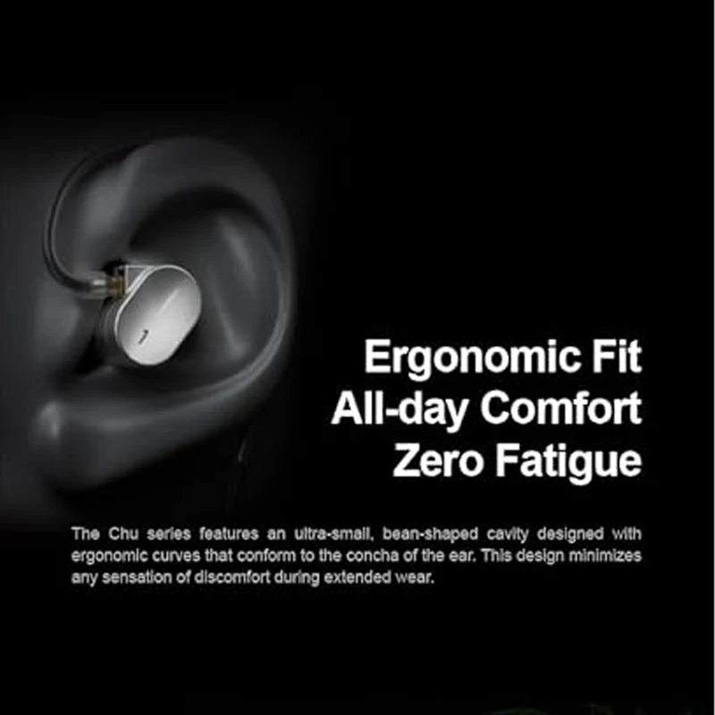Moondrop CHU III High-Performance Dynamic Driver In-Ear Earphones (Black, Silver)
