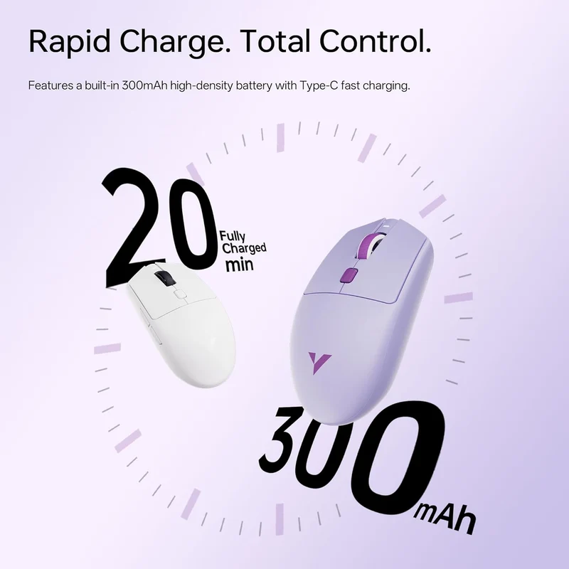 VXE Dragonfly V3 Pro Wireless Gaming & Office Mouse (Purple, Black, White)