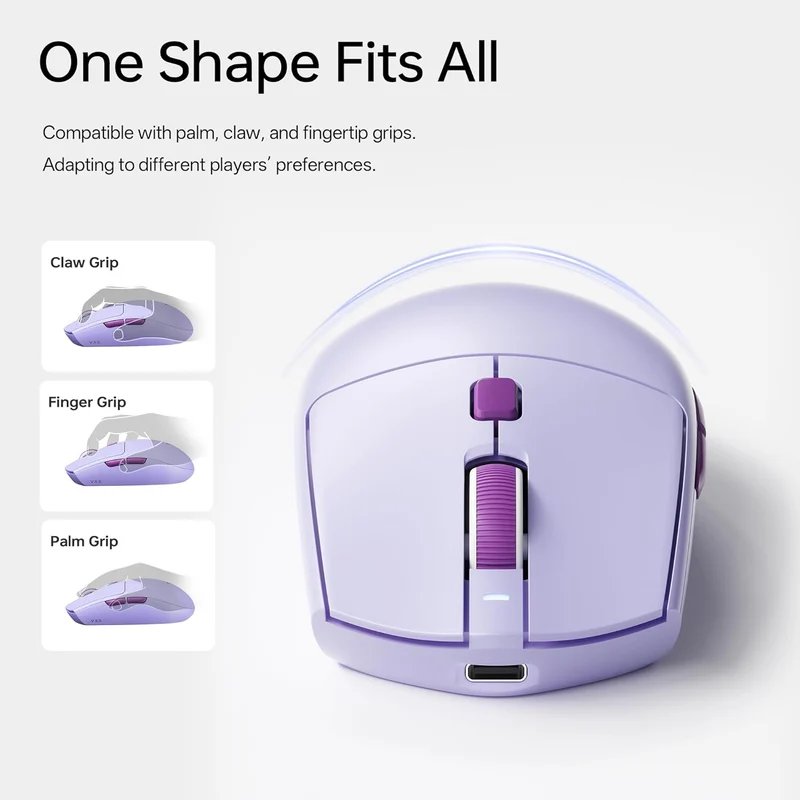 VXE Dragonfly V3 Pro Wireless Gaming & Office Mouse (Purple, Black, White)