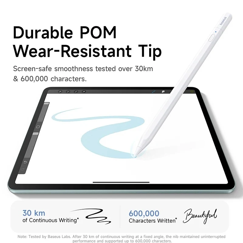 Baseus Smooth Writing PS3 Air Bluetooth Stylus Pen for iPad Pencil Universal Wired Charging for iPad/ Tablet Touch Writing Pen (Moon White) (B0001201)
