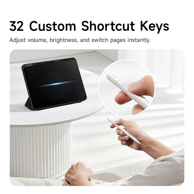 Baseus Smooth Writing PS3 Air Bluetooth Stylus Pen for iPad Pencil Universal Wired Charging for iPad/ Tablet Touch Writing Pen (Moon White) (B0001201)