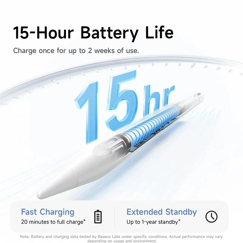 Baseus Smooth Writing PS3 Air Bluetooth Stylus Pen for iPad Pencil Universal Wired Charging for iPad/ Tablet Touch Writing Pen (Moon White) (B0001201)