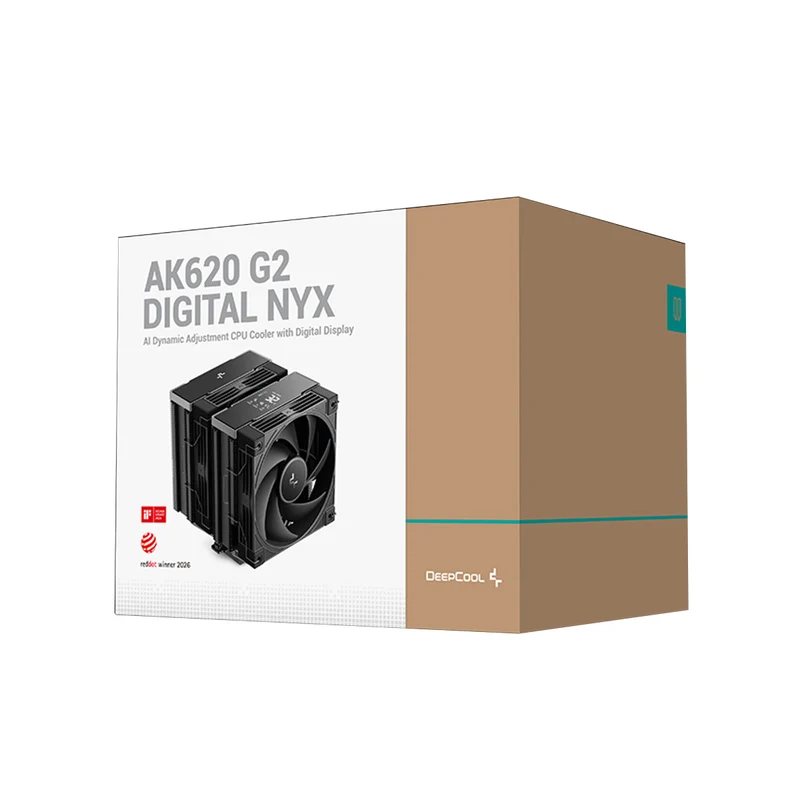 DeepCool AK620 G2 Digital NYX AI Dynamic Adjustment CPU Cooler with Digital Display (Black) (R-AK620G2-BKNNMN-GJD-1)