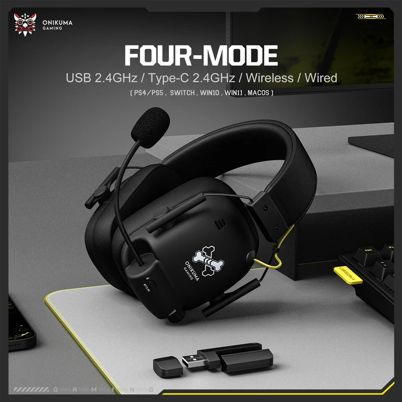 Onikuma GT888 4-Mode Gaming Headset (Black)