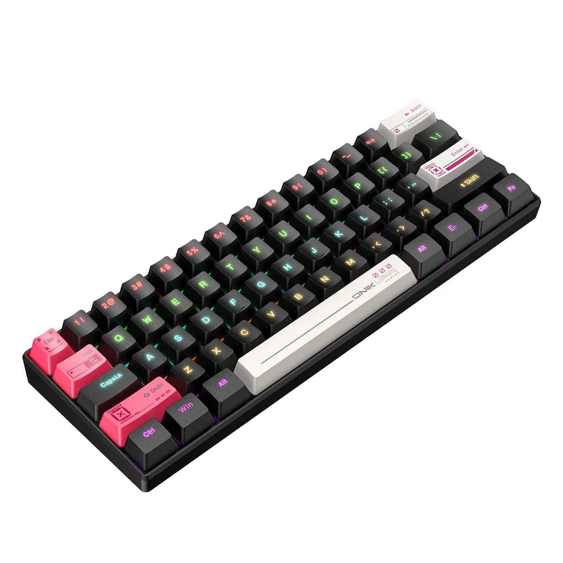 Onikuma MT605 Tri-Mode RGB 61 Keys Mechanical Keyboard (Black) (Red Axis)