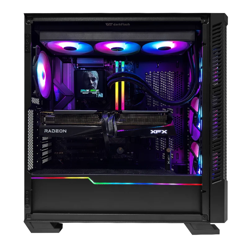 Optima Velox Black Desktop Gaming PC | AMD Ryzen 7 7800X3D | 32GB (2x16GB) RAM | 1TB SSD| RX 9070 XT | Windows 11 Pro