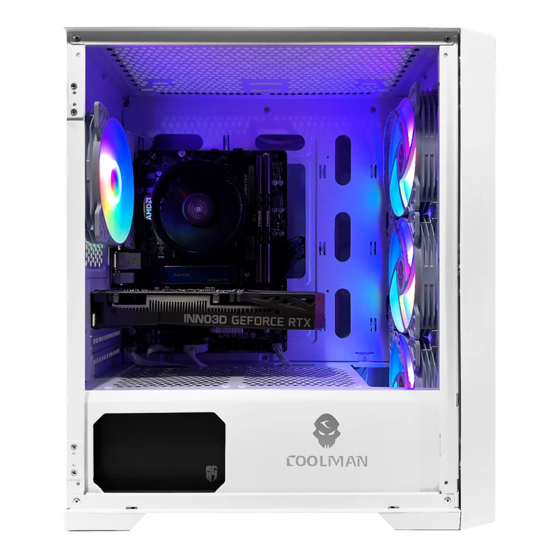 Alpha Ruby White Desktop Gaming PC | AMD Ryzen 5 5500 | 16GB (2x8GB) RAM | 500GB SSD | RTX 3050 | Windows 11 Pro