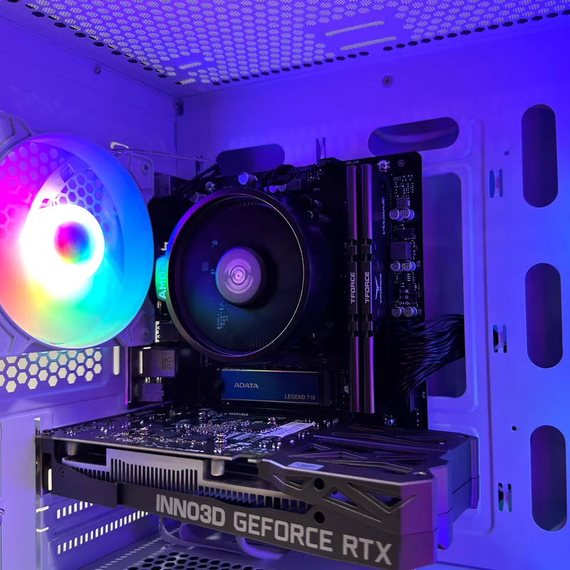 Alpha Ruby White Desktop Gaming PC | AMD Ryzen 5 5500 | 16GB (2x8GB) RAM | 500GB SSD | RTX 3050 | Windows 11 Pro