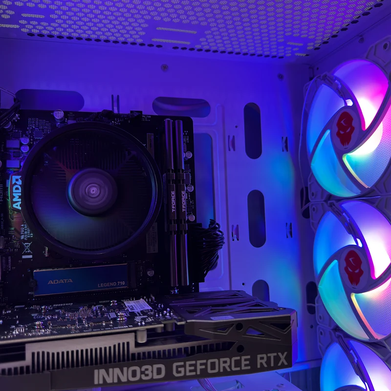 Alpha Ruby White Desktop Gaming PC | AMD Ryzen 5 5500 | 16GB (2x8GB) RAM | 500GB SSD | RTX 3050 | Windows 11 Pro