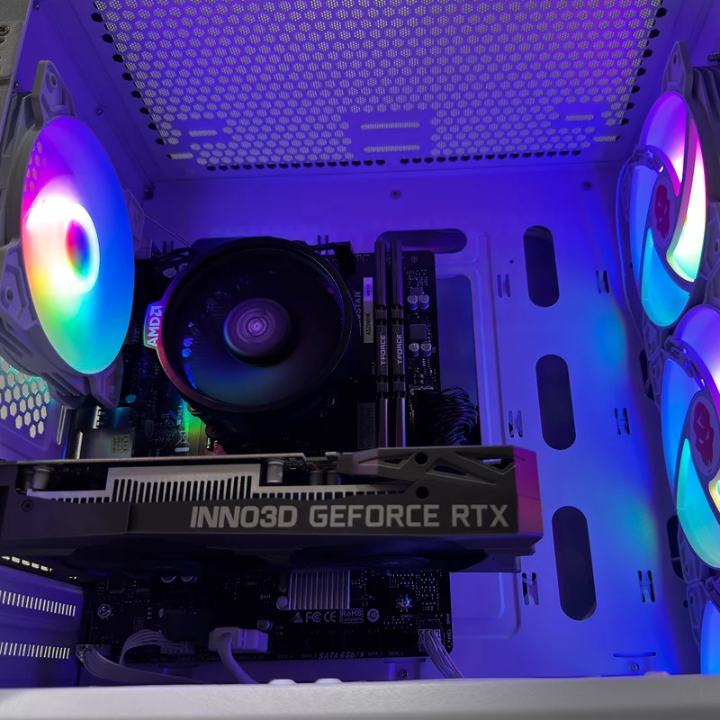 Alpha Ruby White Desktop Gaming PC | AMD Ryzen 5 5500 | 16GB (2x8GB) RAM | 500GB SSD | RTX 3050 | Windows 11 Pro