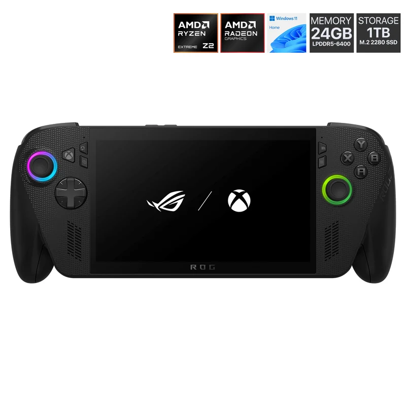 Asus ROG Xbox Ally X RC73XA-NH018W Gaming Handheld PC (Off-Black) | 7" FHD (1920x1080) 16:9 Touch Screen 120Hz IPS | Ryzen AI Z2 Extreme | 24GB RAM | 1TB SSD | AMD Radeon Graphics | Windows 11 Home