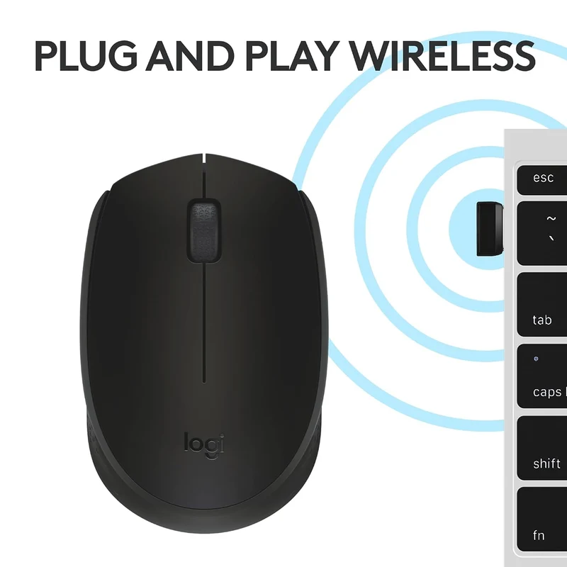 Logitech B170 2.4Ghz Wireless Mouse (Black) (910-004659)