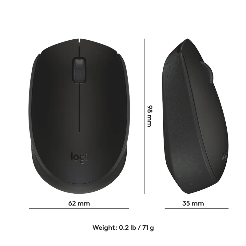 Logitech B170 2.4Ghz Wireless Mouse (Black) (910-004659)