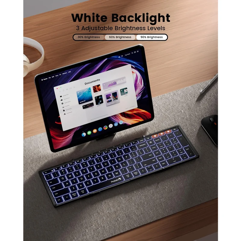 ProtoArc XK01 Plus Foldable Full-Size Bluetooth Keyboard (Black, Space Grey) (CP015823, CP015030)