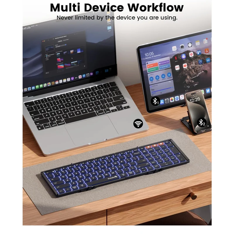 ProtoArc XK01 Plus Foldable Full-Size Bluetooth Keyboard (Black, Space Grey) (CP015823, CP015030)