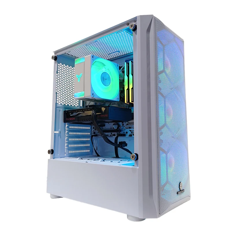 Sigma Aurora White Desktop Gaming PC | AMD Ryzen 5 5600 | 16GB (2x8GB) RAM | 1TB SSD | RX 9050 | Windows 11 Pro