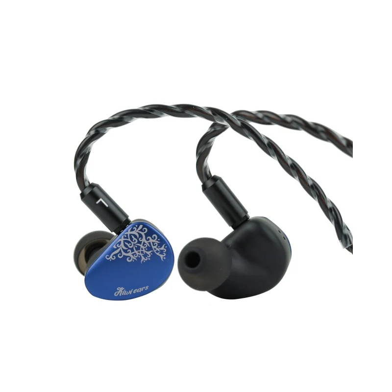 Kiwi Ears Cadenza II 10mm Titanium Driver Hi-Fi In-Ear Monitor with KARS 2.0, Precise Tonal Balance, CNC Aluminum Faceplate (Grey, Blue)