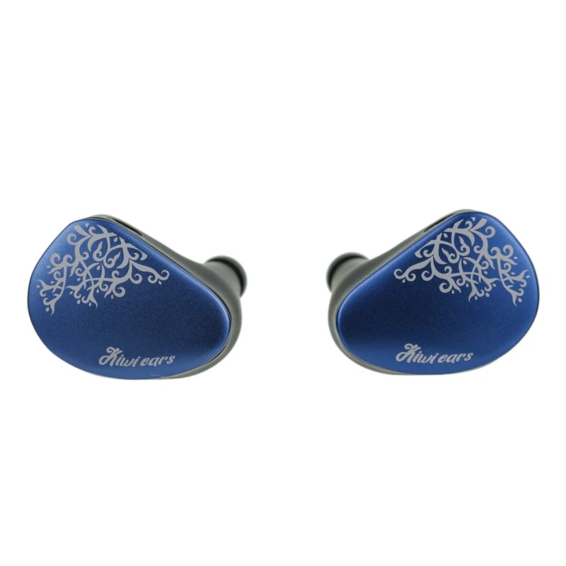 Kiwi Ears Cadenza II 10mm Titanium Driver Hi-Fi In-Ear Monitor with KARS 2.0, Precise Tonal Balance, CNC Aluminum Faceplate (Grey, Blue)