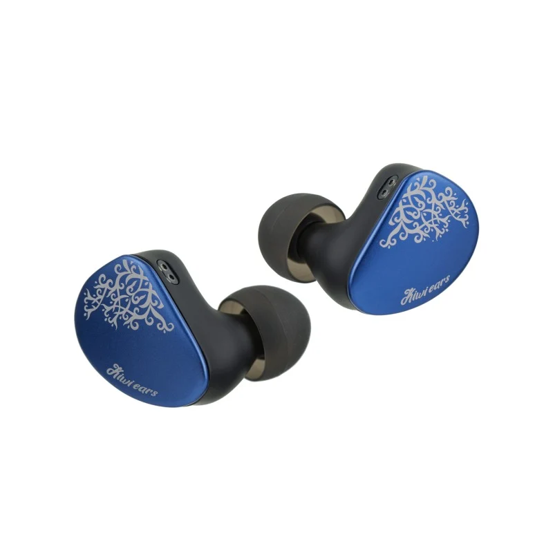 Kiwi Ears Cadenza II 10mm Titanium Driver Hi-Fi In-Ear Monitor with KARS 2.0, Precise Tonal Balance, CNC Aluminum Faceplate (Grey, Blue)