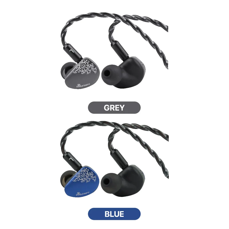 Kiwi Ears Cadenza II 10mm Titanium Driver Hi-Fi In-Ear Monitor with KARS 2.0, Precise Tonal Balance, CNC Aluminum Faceplate (Grey, Blue)