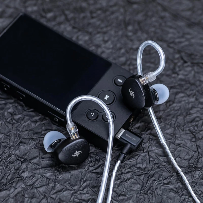 SIMGOT EA500 DSP Dual-Magnetic Dual-Chamber DLC 10mm Dynamic Driver In-Ear Monitor, with All Metal Cavity, Replaceable Tuning Nozzle, Detachable 2 Pin OFC Silver Plated Cable (Black)