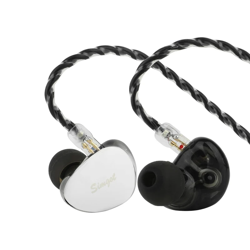 SIMGOT EG280 1DD + 1 Planar HiFi 1.7m Long Detachable 2Pin OFC Cable, with USB-C Adapter In-Ear Monitor for Gaming (Black)
