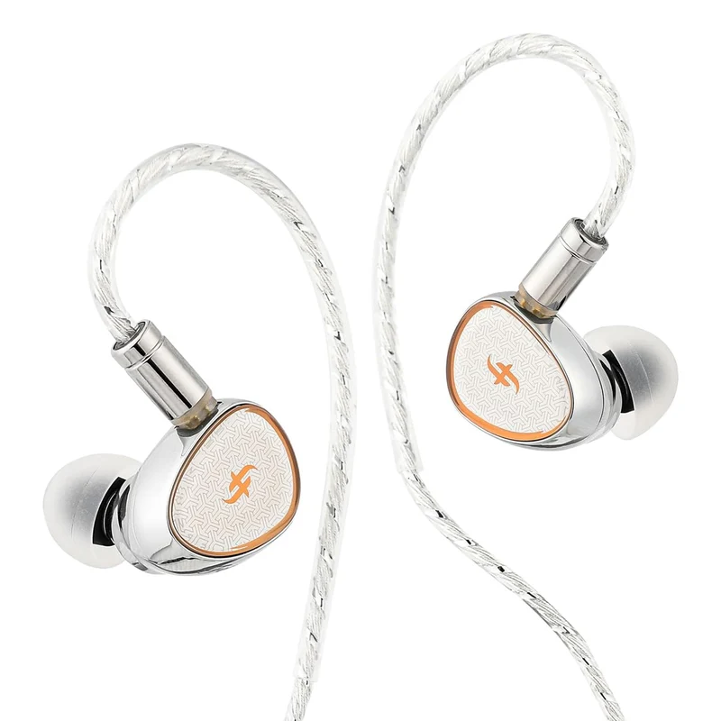 SIMGOT EA1000 Fermat Flagship 2nd Gen Dual Magnetic Dual Cavity 10mm Dynamic Driver, With SDPGD Purple-gold Diaphragm, Detachable Tuning Nozzles, Silver-Plated Cable In-Ear Monitor (Silver)